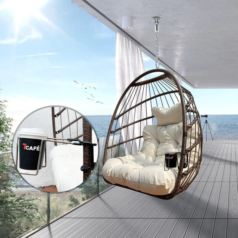 Khaki Hanging Swing Egg Chair by HouseOfZazla
