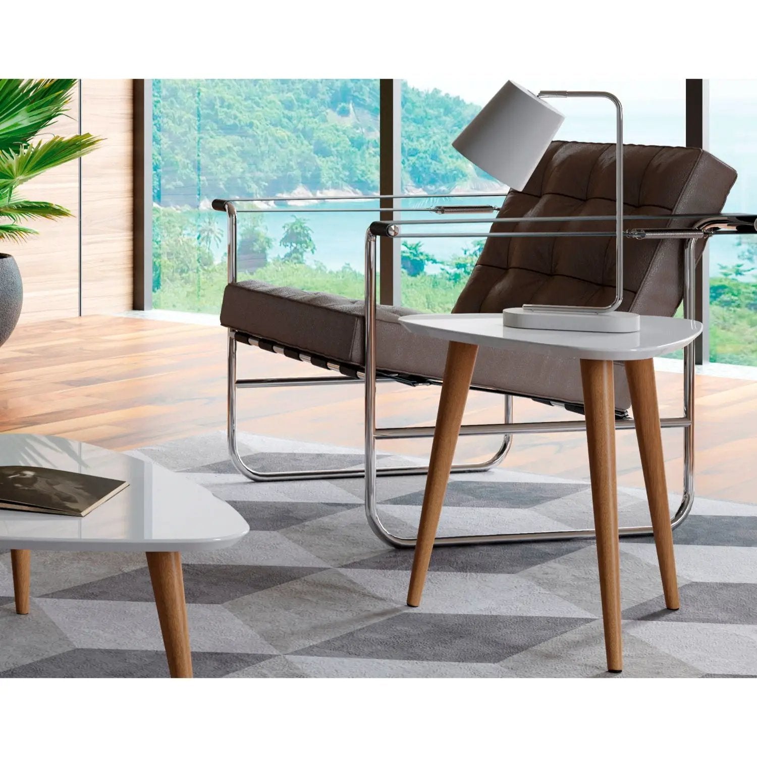 Utopia - Triangle End Table - White by HouseOfZazla