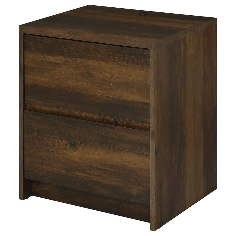 Westpark 2-drawer Nightstand LED Lights and USB Dark Pine by Unique Piece Furniture