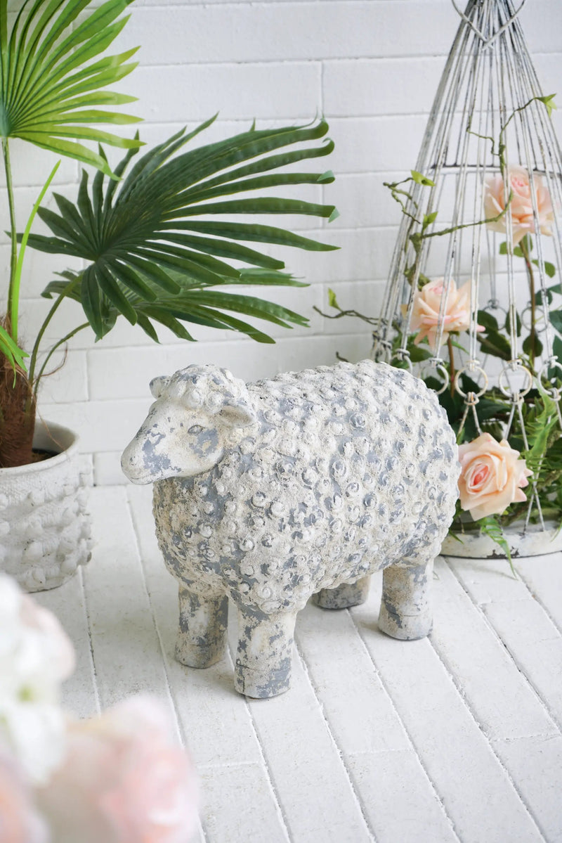 18x9.5x14" Magnesium Sheep Figurine with Weathered Finish by HouseOfZazla