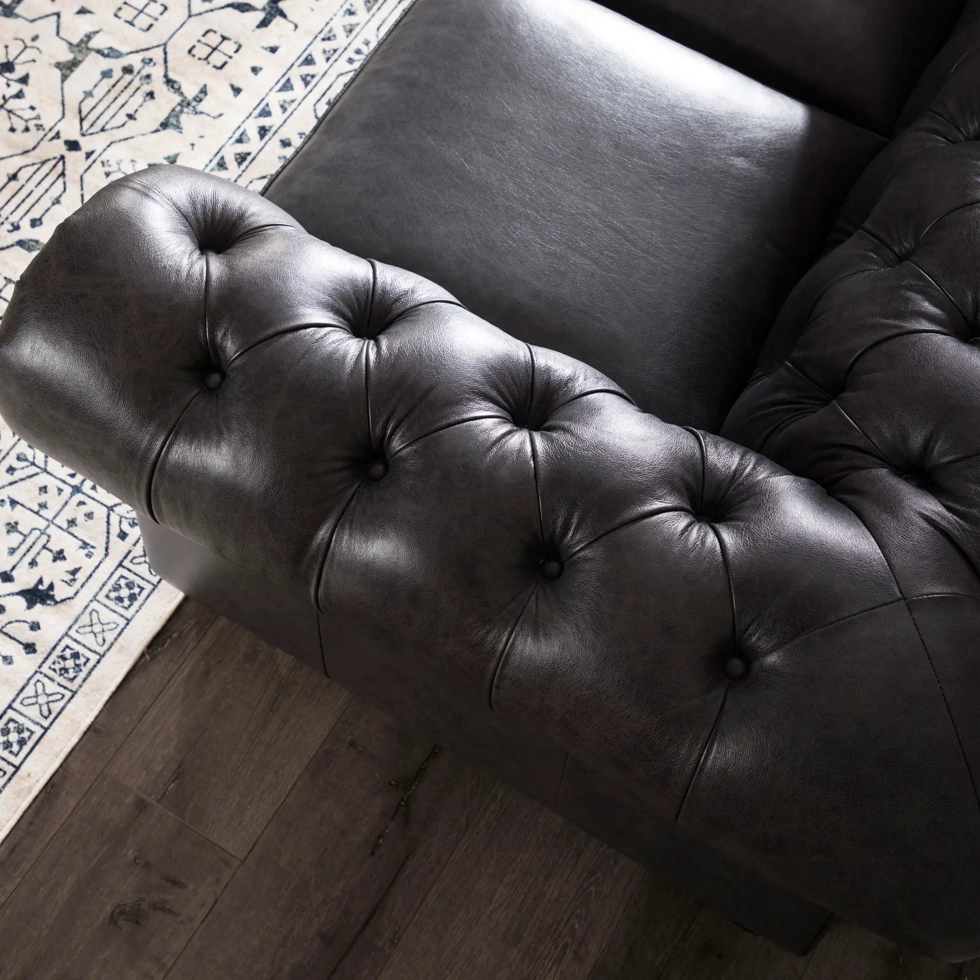 Traditional Tufted Chesterfield Nailhead Sofa by Unique Piece Furniture