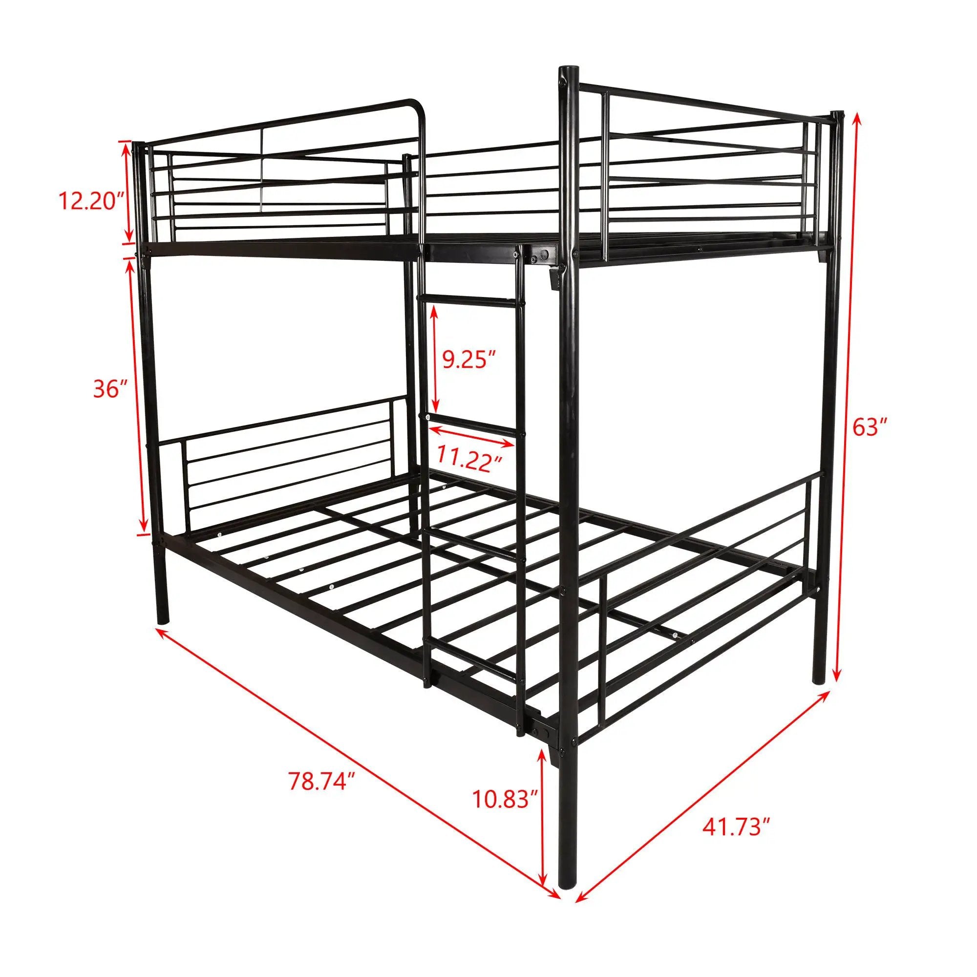 Space Saving Bunk Bed With Metal Frame And Ladder by Unique Piece Furniture