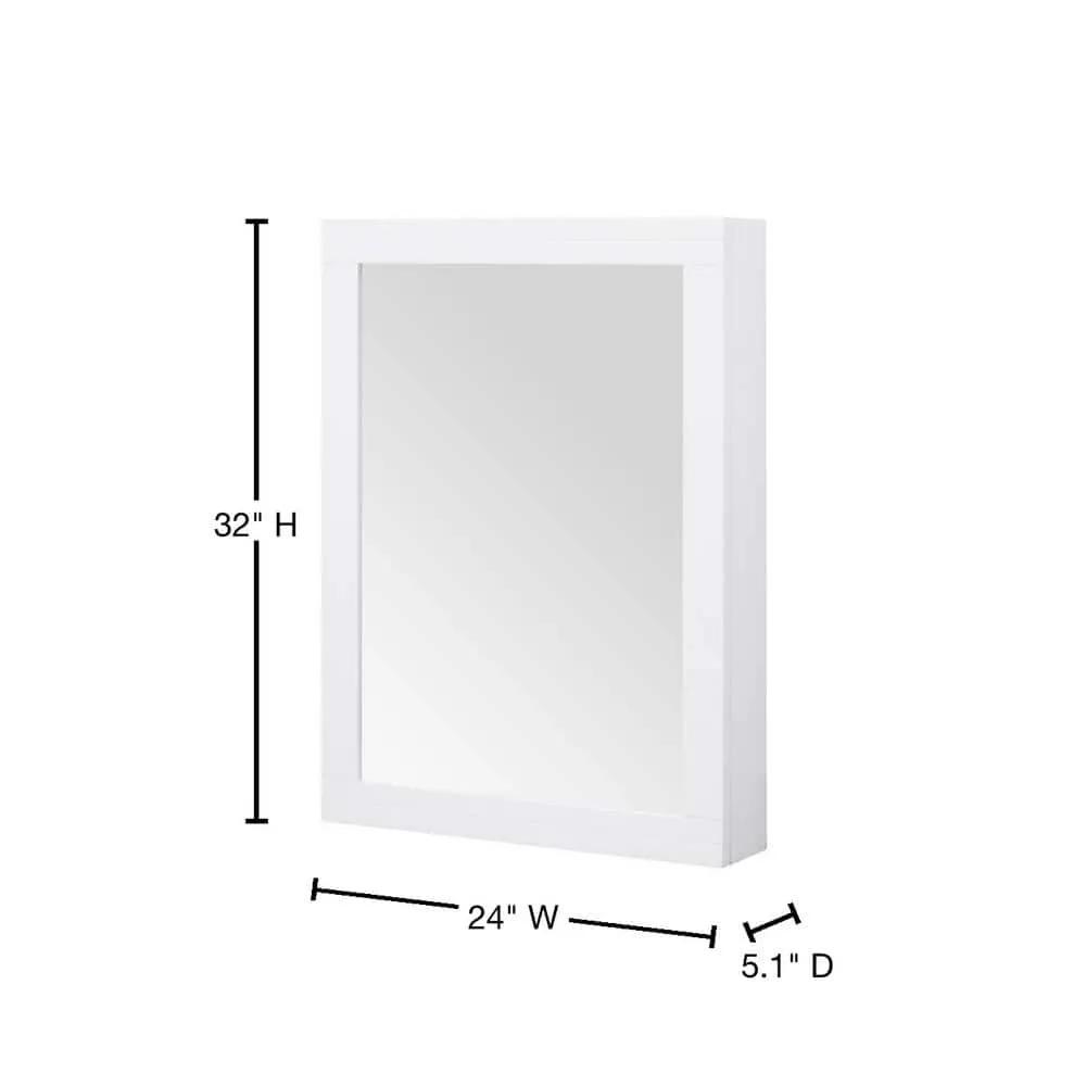 Open Box HOME DECORATORS COLLECTION Sturgess 24 in. W x 32 in. H Rectangular Medicine Cabinet with Mirror by Selzalot