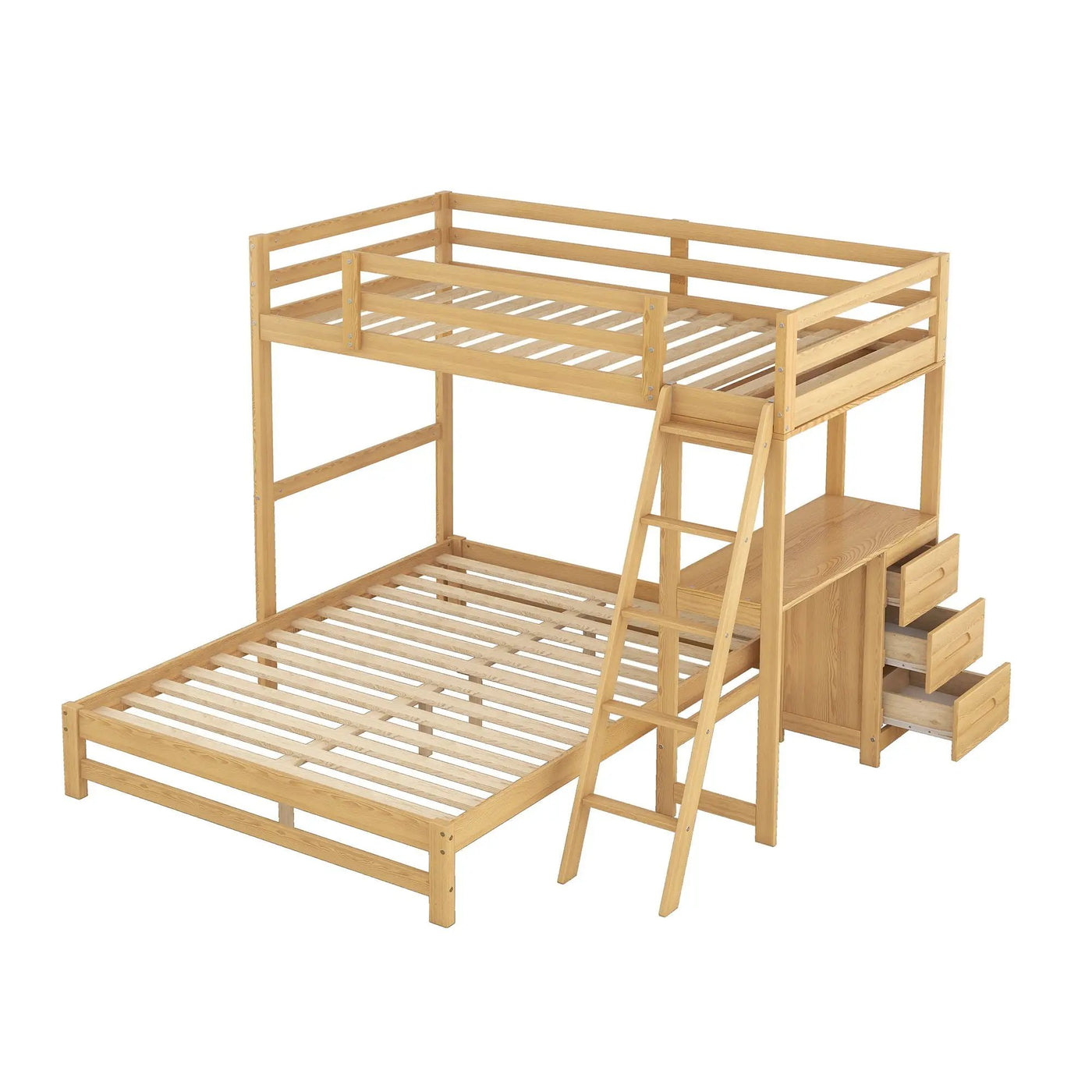 Bunk Bed With Built In Desk And 3 Drawers by HouseOfZazla