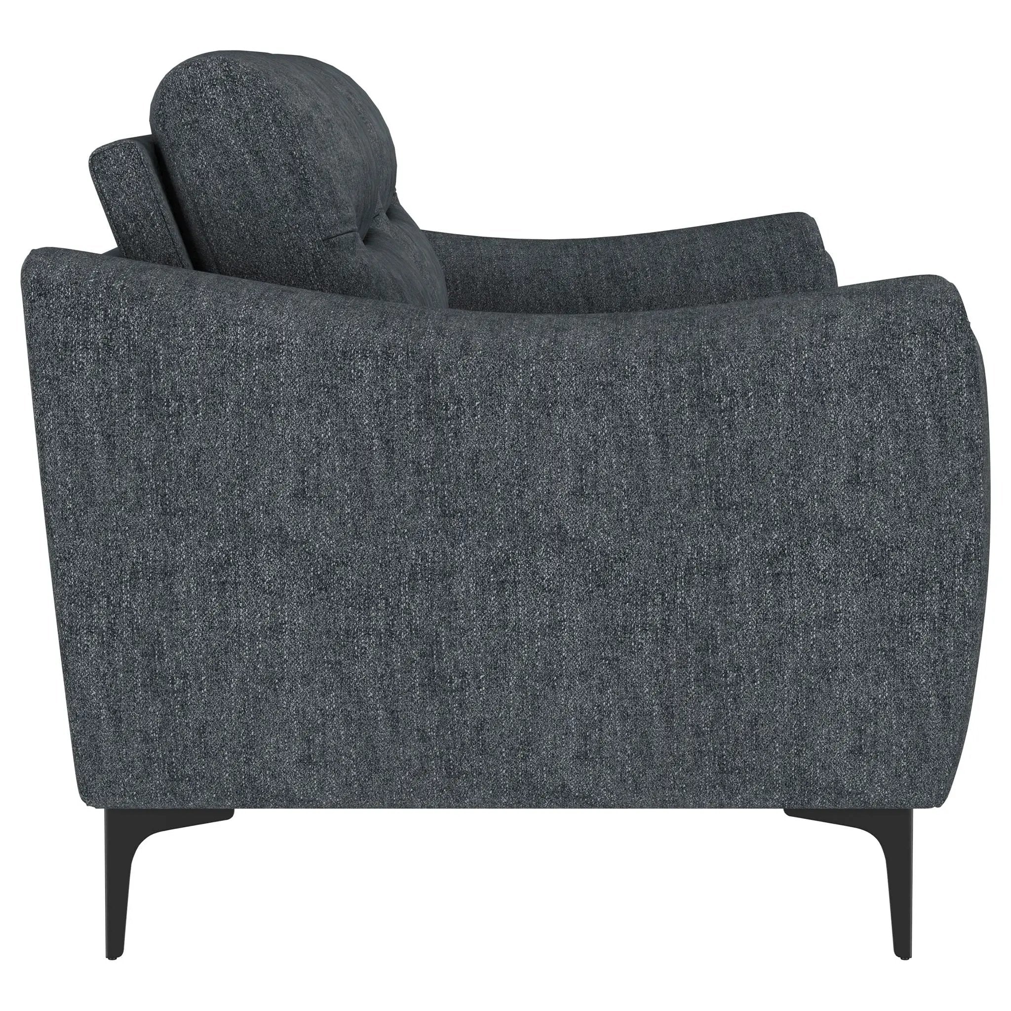 Oberle - 2 Piece Upholstered Sofa Set With Pocket Coil Seating - Charcoal