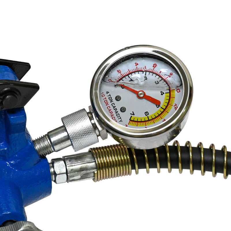 10 Ton Portable Hydraulic Equipment Kit For Metal Work - Black / Blue by HouseOfZazla