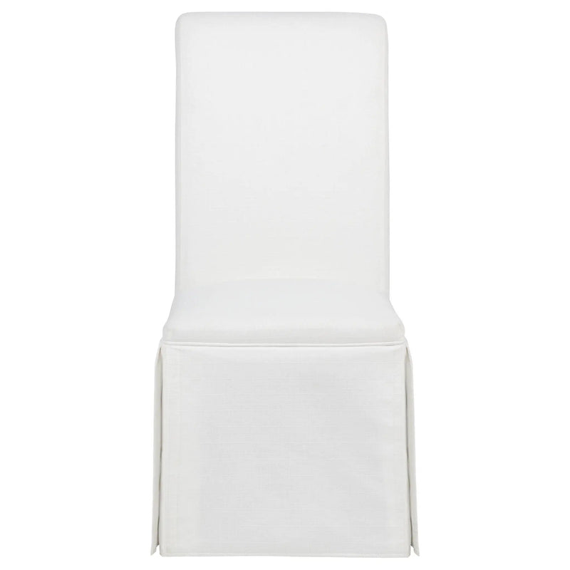 Shawna Upholstered Skirted Side Chair White (Set of 2) by Unique Piece Furniture