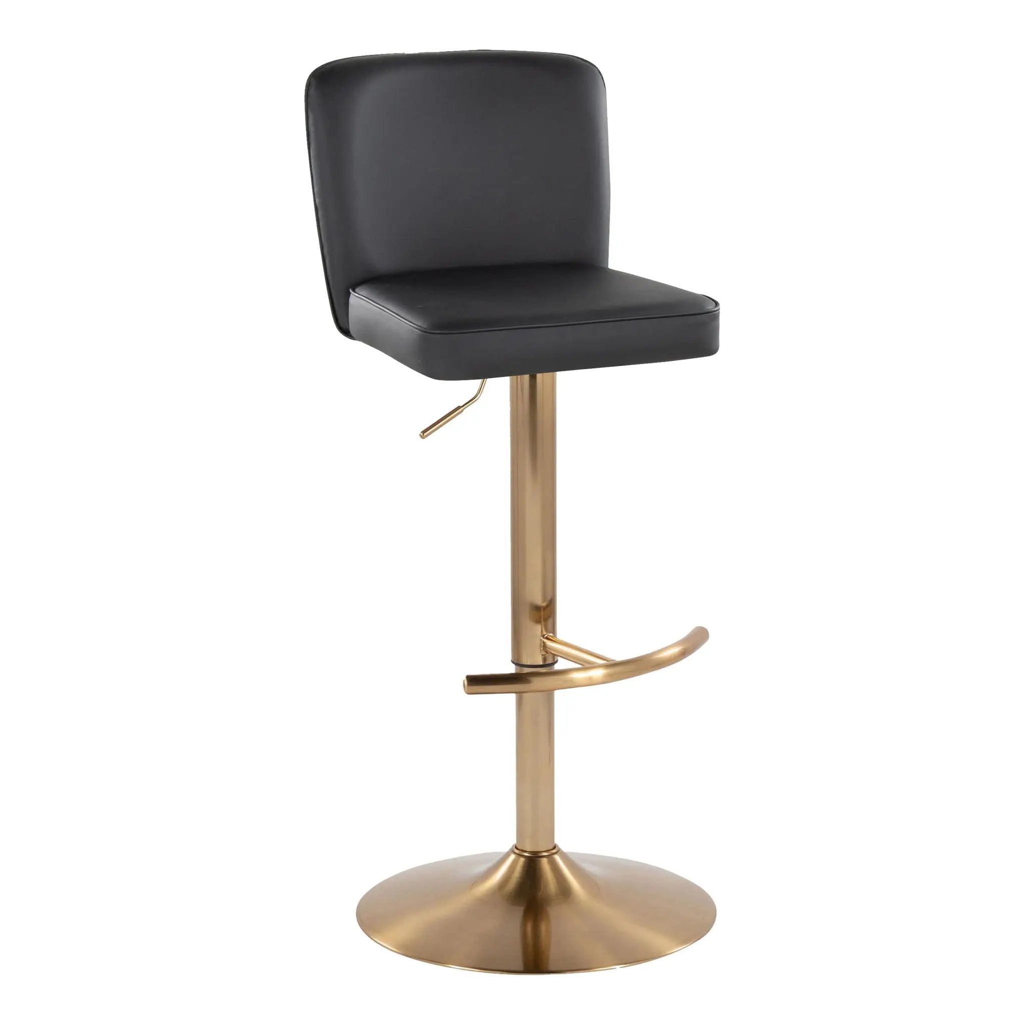 Henry - Contemporary Adjustable Barstool With Swivel With Rounded T Footrest (Set of 2) by Unique Piece Furniture