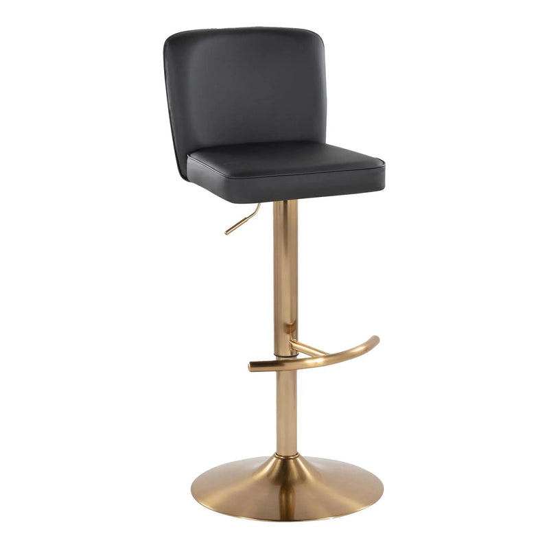 Henry - Contemporary Adjustable Barstool With Swivel With Rounded T Footrest (Set of 2) by Unique Piece Furniture