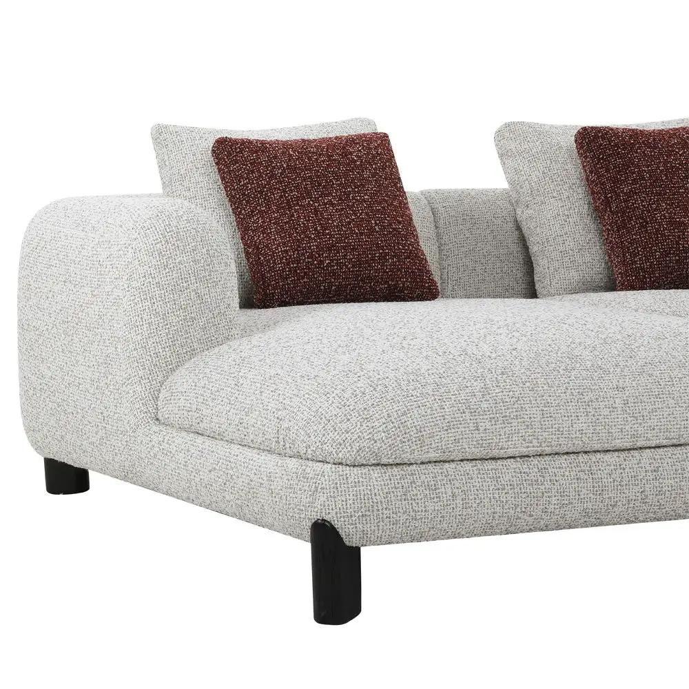 Mardi - Sectional Sofa With 6 Pillows - Maroon & Beige Tweed by Unique Piece Furniture