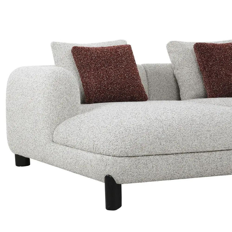 Mardi - Sectional Sofa With 6 Pillows - Maroon & Beige Tweed by Unique Piece Furniture