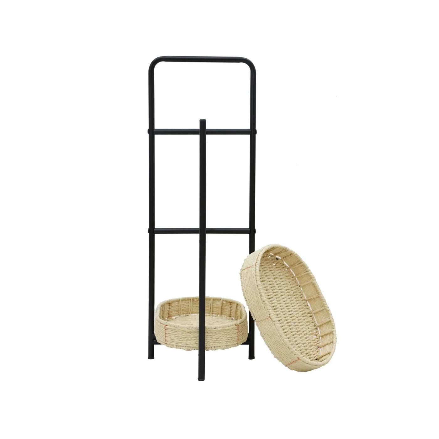 Modern 3 Tier Handwoven Side Table With Oval Organizer by HouseOfZazla