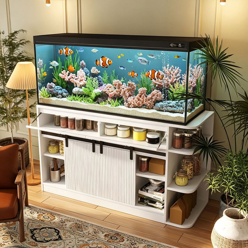 75 Gallon Fish Tank Stand with LED Light & Power Outlets by HouseOfZazla