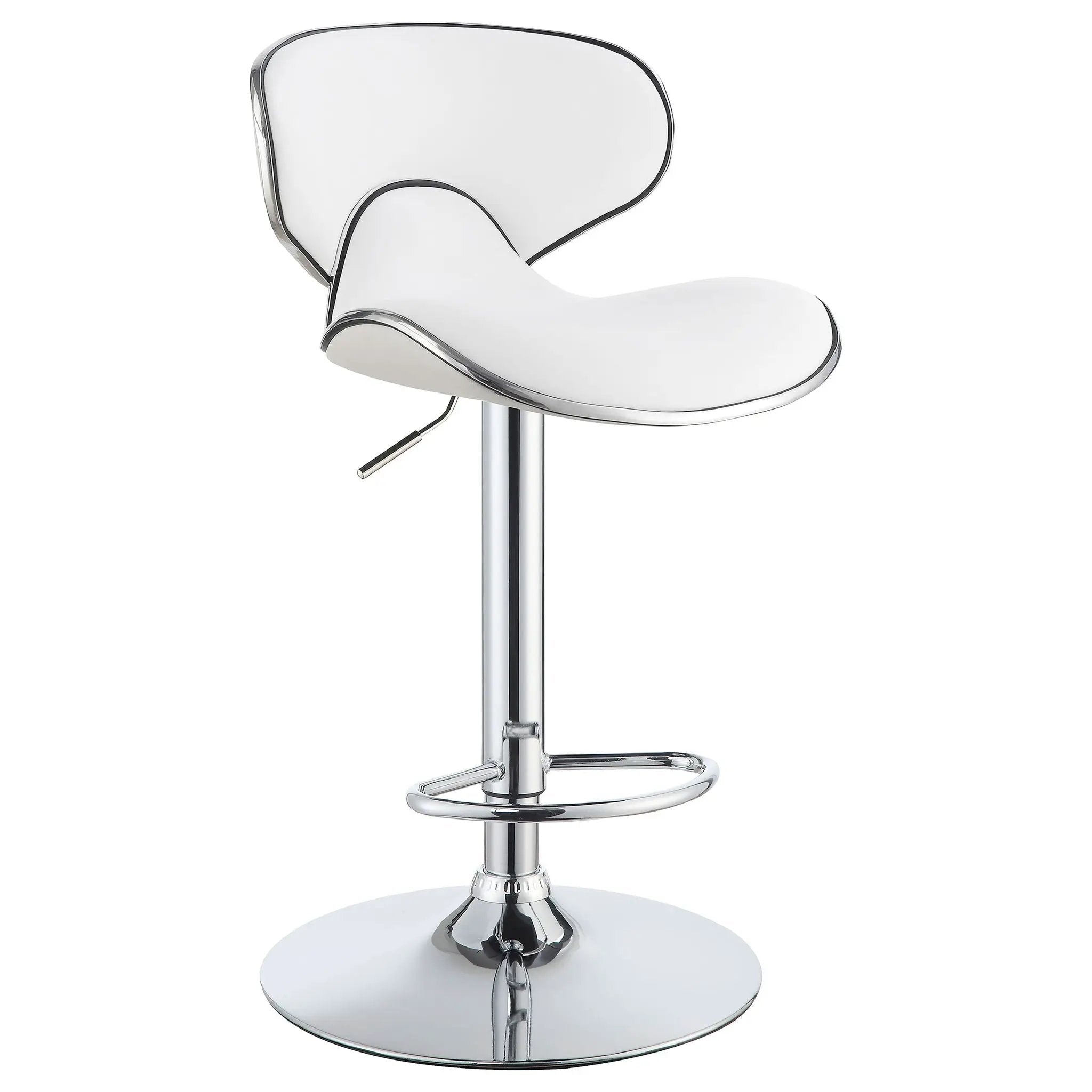 Edenton - Upholstered Adjustable Bar Stool (Set of 2) - White by HouseOfZazla