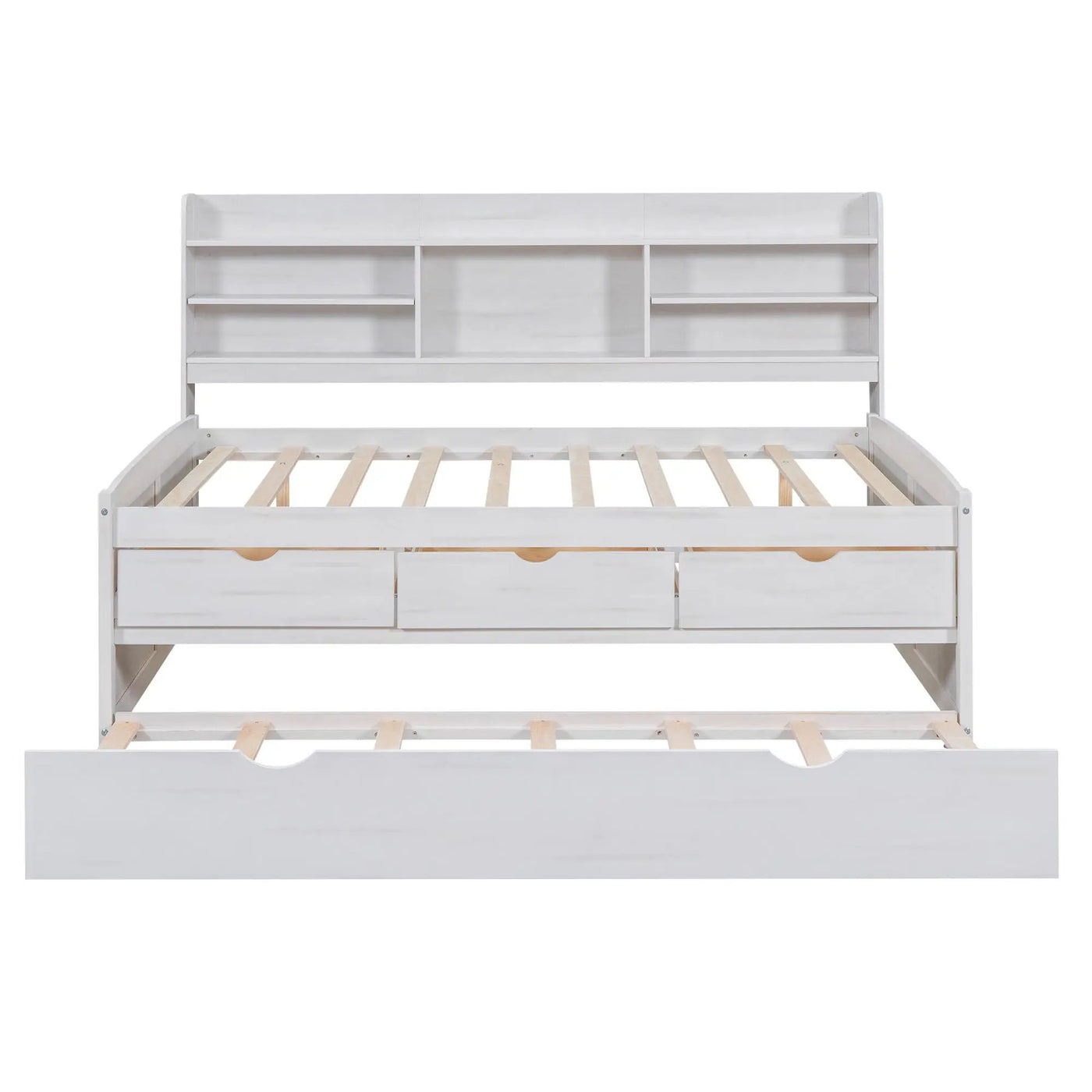 Captain Bed With Built In Bookshelves, 3 Storage Drawers, And Trundle by HouseOfZazla