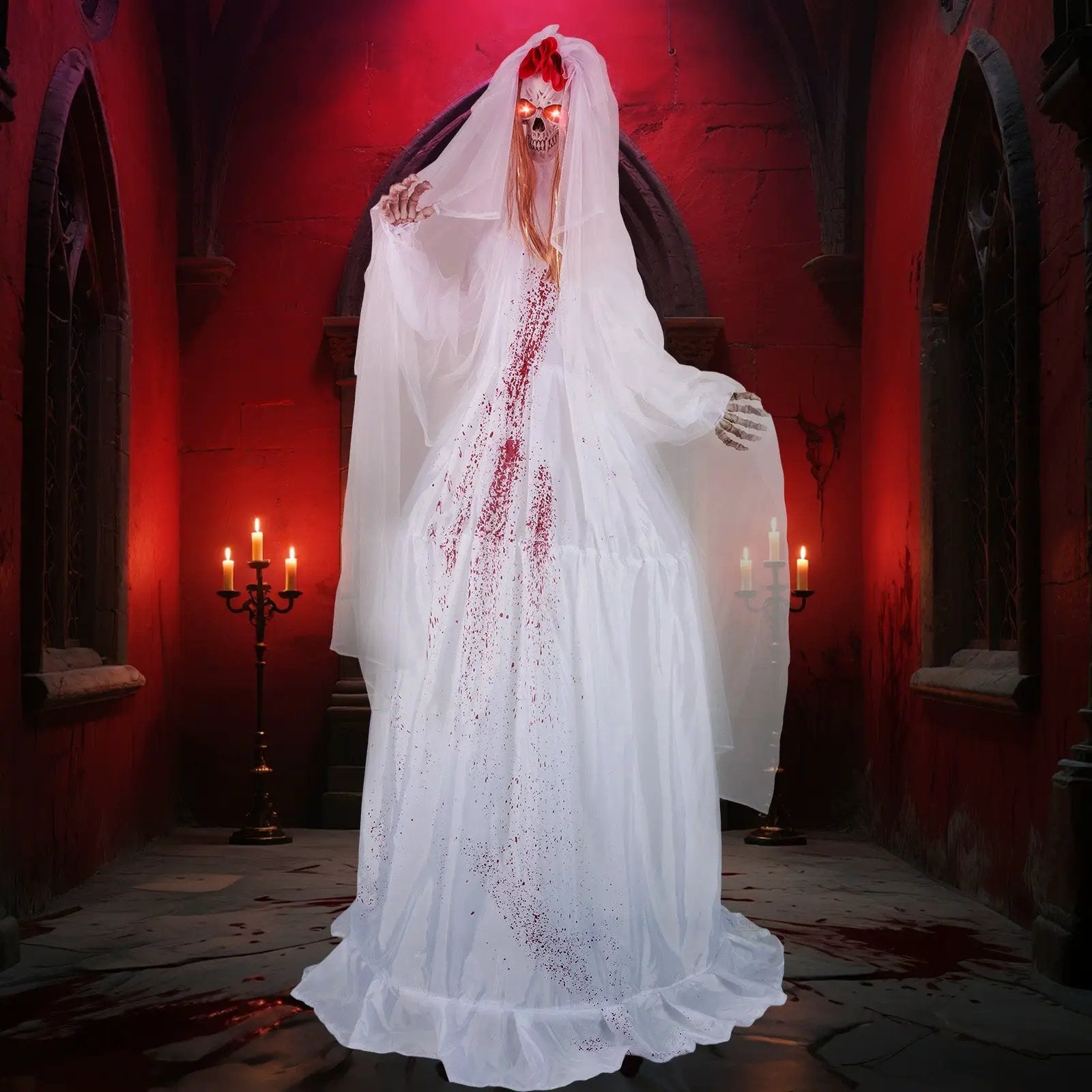 Halloween Animatronic Standing Bride 7.2 FT Haunted House Decoration by DirectDeals