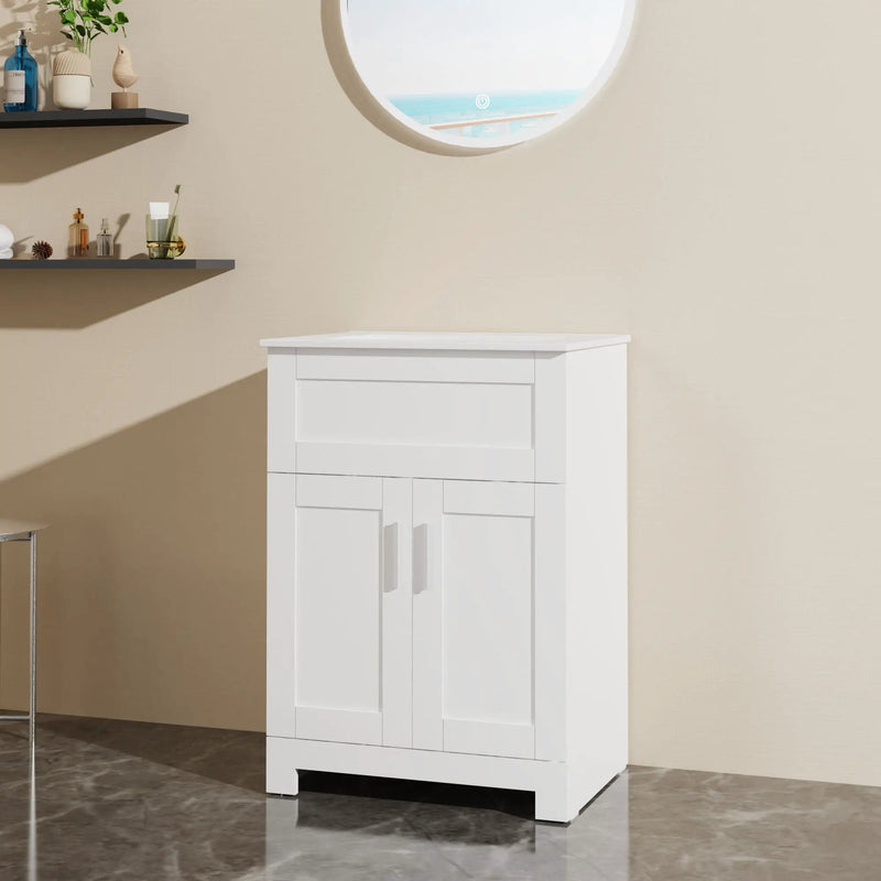 Sink Bathroom Vanity Laundry Cabinet Combo - White by Unique Piece Furniture