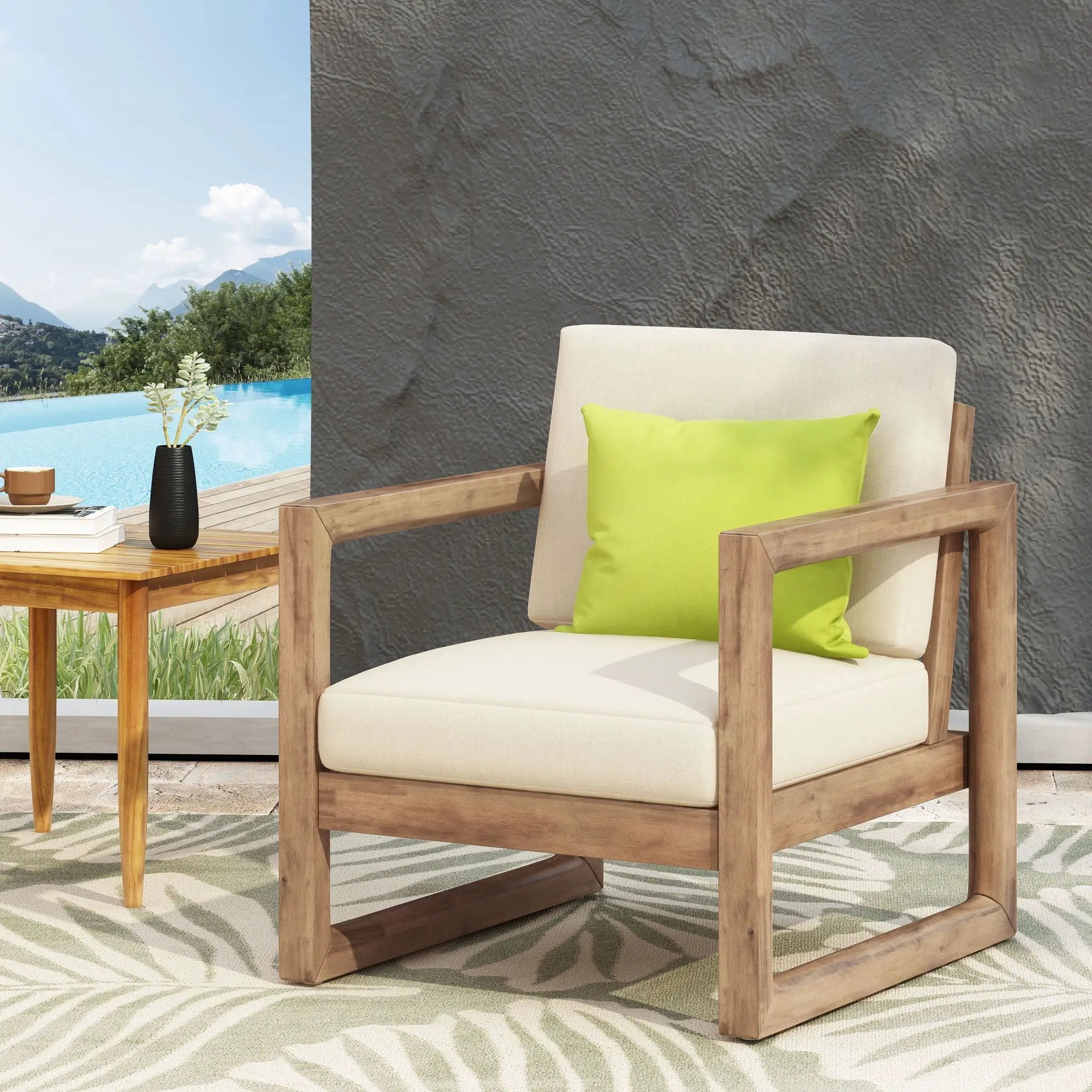Outdoor Acacia Wood Patio Club Chair by HouseOfZazla
