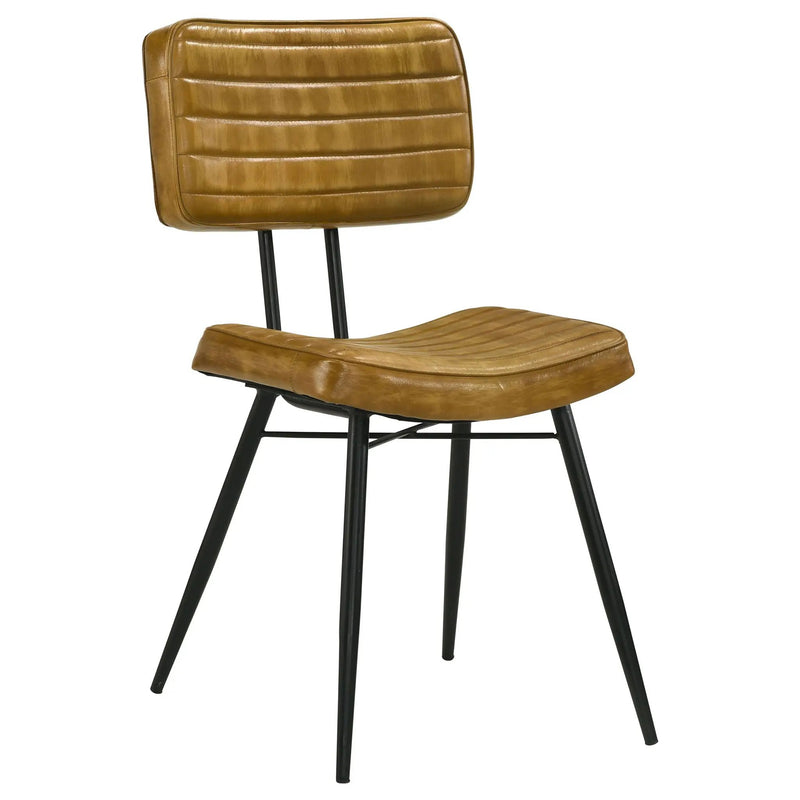 Misty Leather Upholstered Dining Side Chair Camel (Set of 2) by Unique Piece Furniture