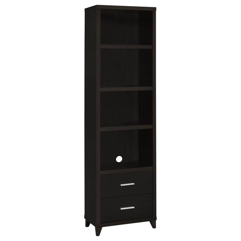 Lewes 4-shelf Engineered Wood Media Tower Cappuccino by Unique Piece Furniture