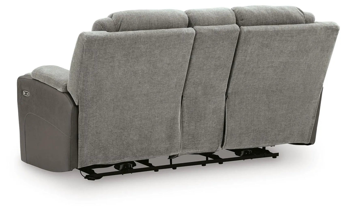 Mixed Motion - Power Reclining Loveseat With Console / Adjustable Headrest by Unique Piece Furniture