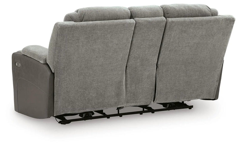 Mixed Motion - Power Reclining Loveseat With Console / Adjustable Headrest by Unique Piece Furniture
