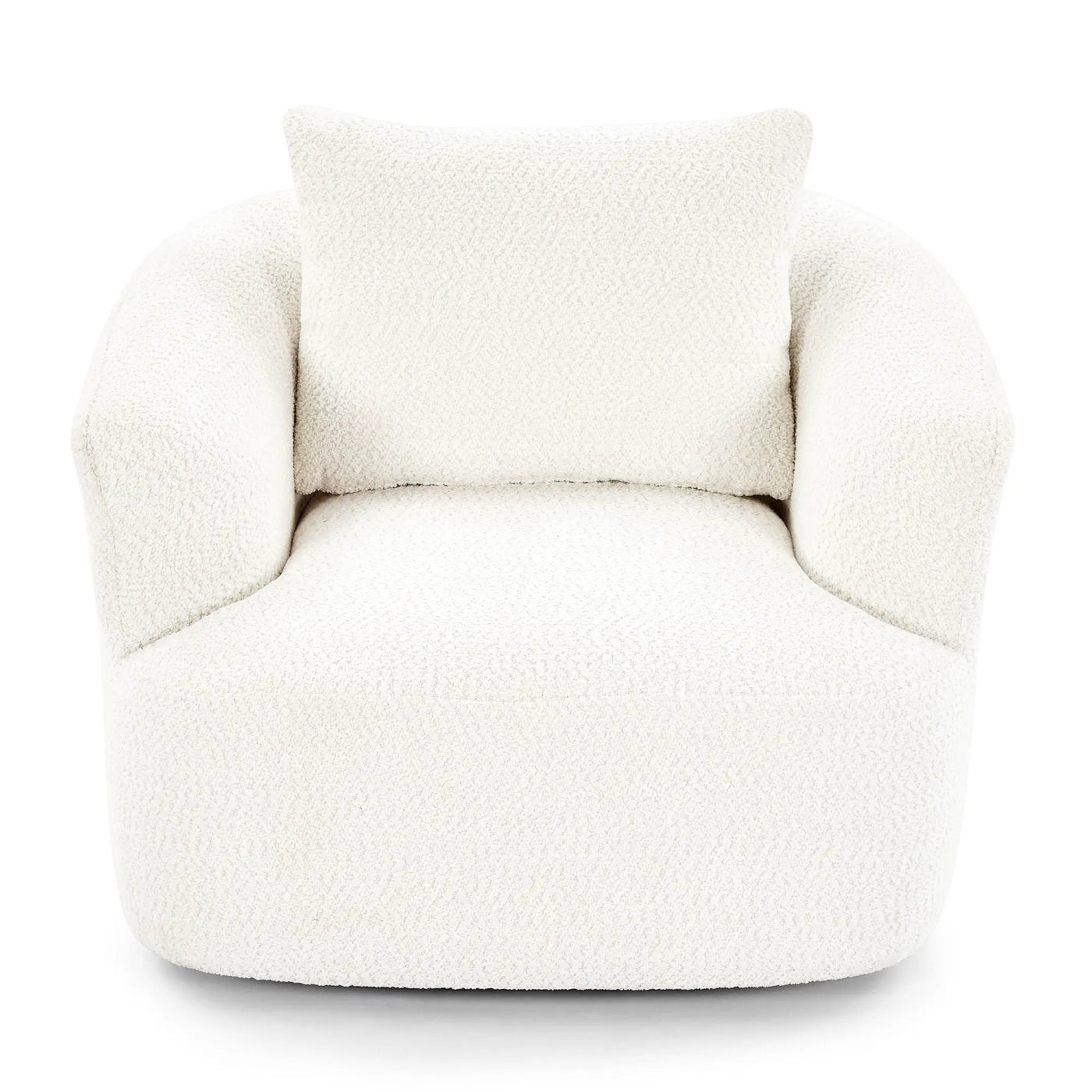 360° Swivel Barrel Sofa Chair With Throw Pillow, Upholstered Accent Chair by Unique Piece Furniture