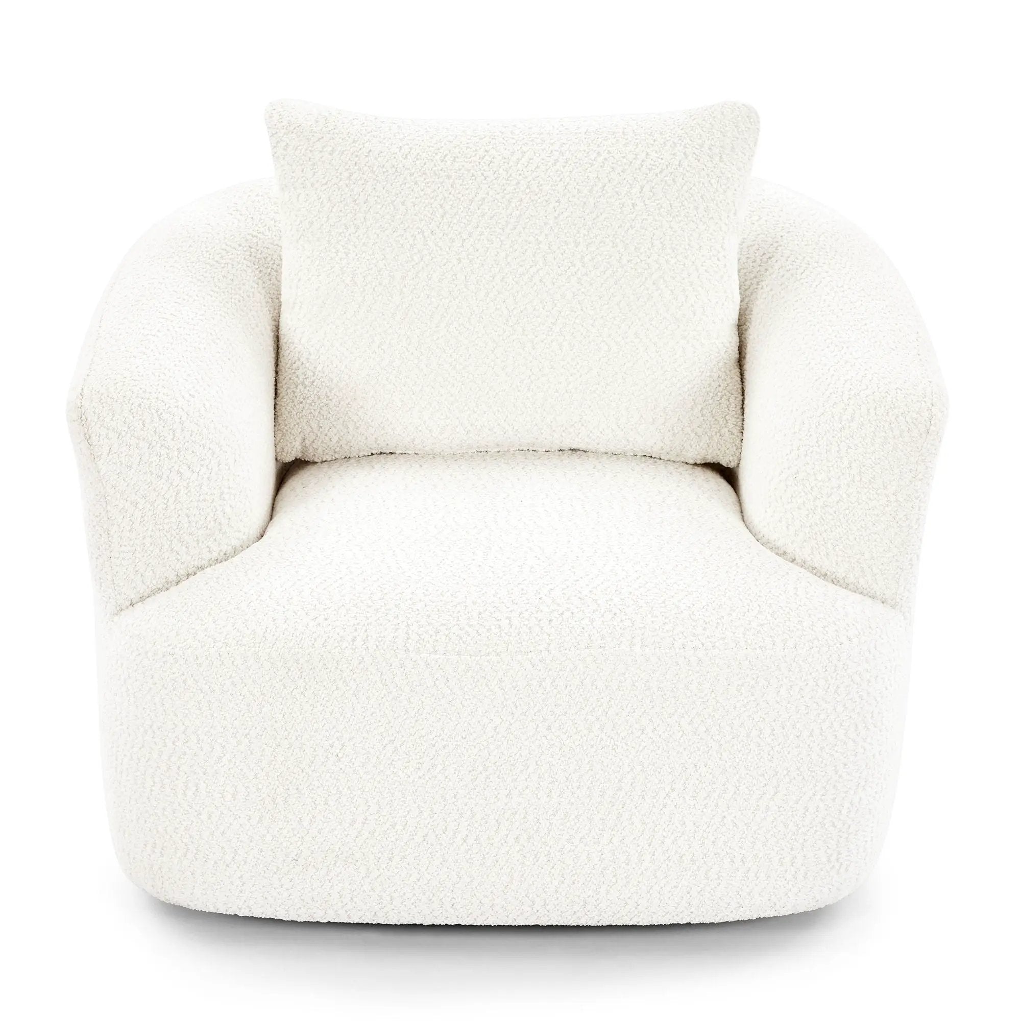 360° Swivel Barrel Sofa Chair With Throw Pillow, Upholstered Accent Chair by HouseOfZazla