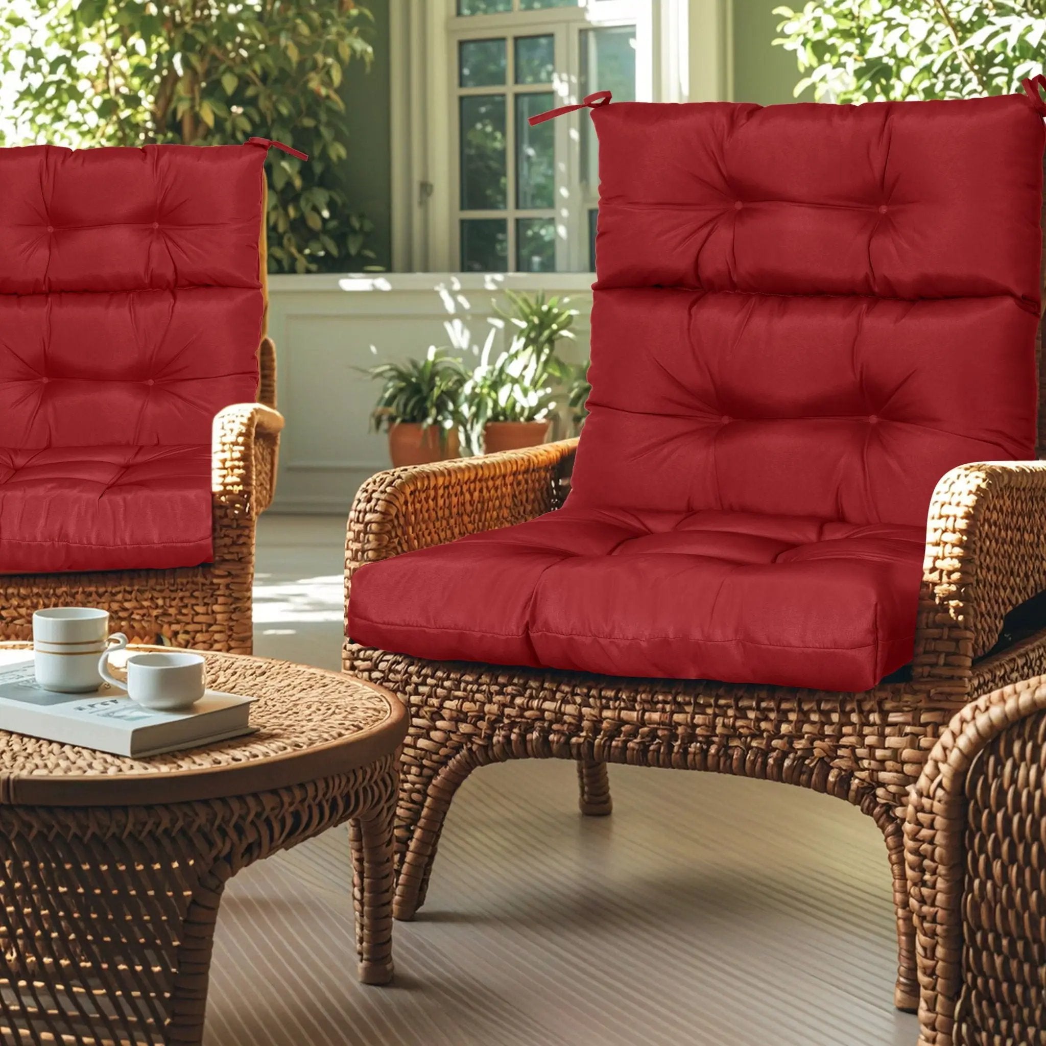 2 Piece High Back Patio Chair Cushion Set by HouseOfZazla