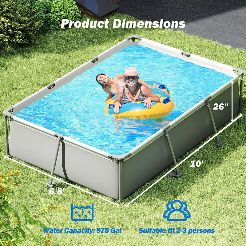 690/978/1158/1617 Gal Outdoor Family Swimming Pool with Metal Frame by DirectDeals