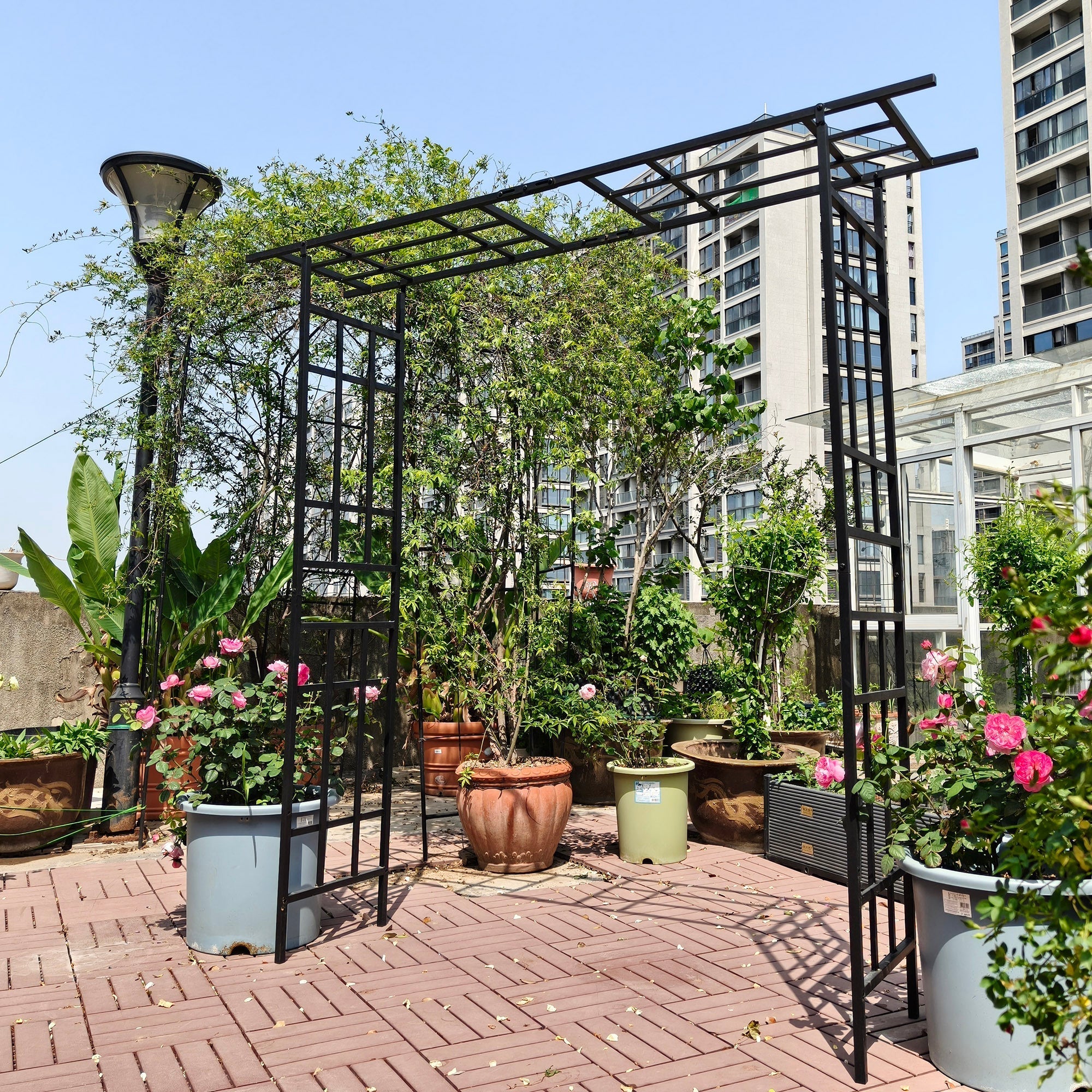 Metal Garden Arch with Adjustable Width for Climbing Plants by HouseOfZazla