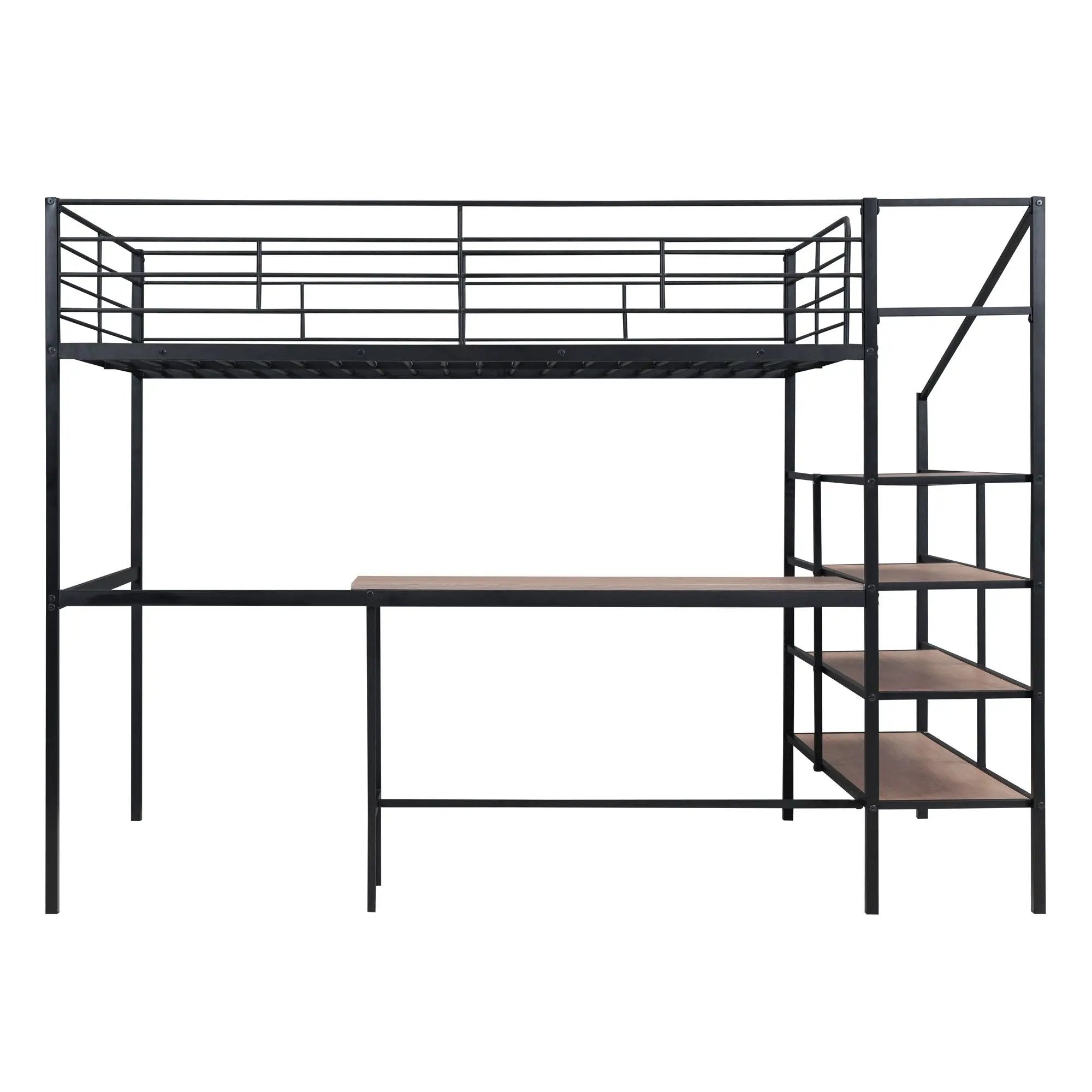Loft Bed With Desk And Lateral Storage Ladder by HouseOfZazla