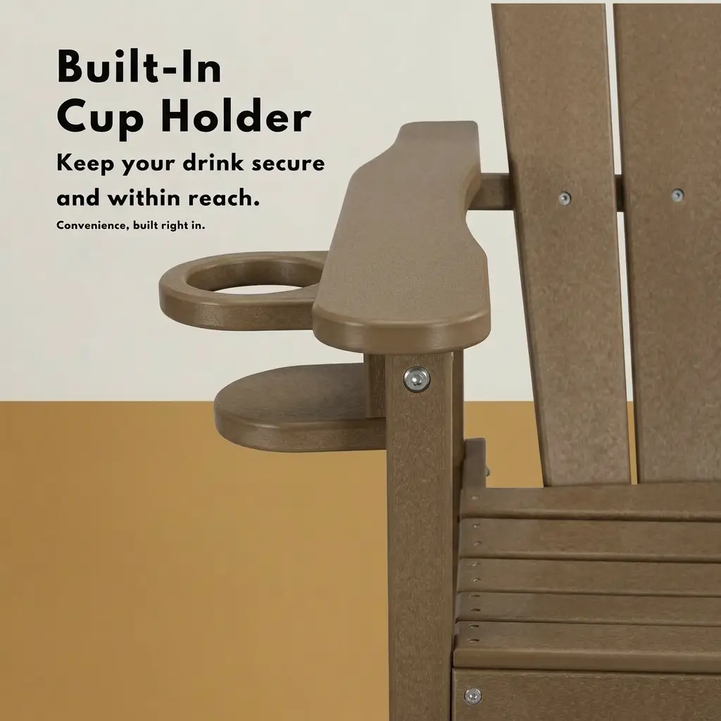 HDPE Bar Height Adirondack Chair with Cup Holder by HouseOfZazla