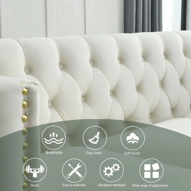 Modern Sofa With Button Tufting, Upholstered Couch For Living Room by HouseOfZazla