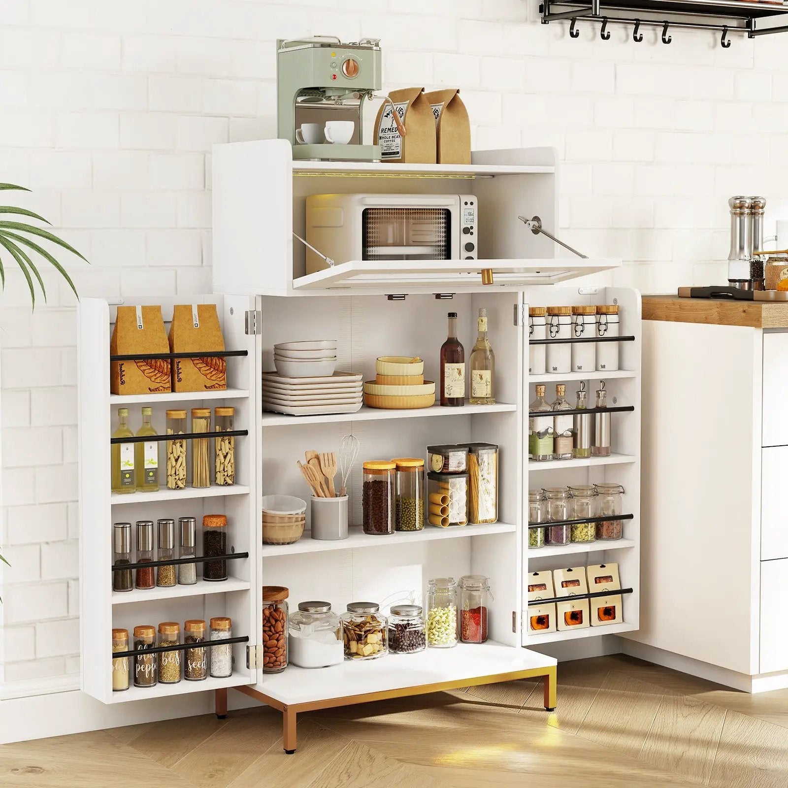 Kitchen Pantry Cabinet Freestanding Food Storage Cupboard-White by DirectDeals