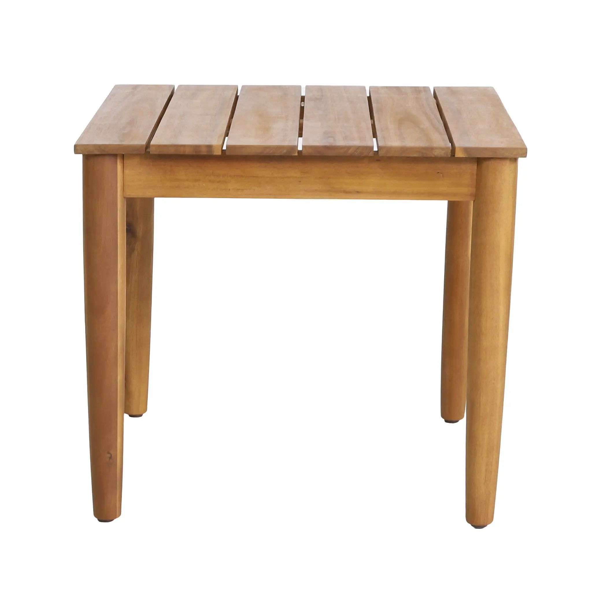 Acacia Wood Outdoor Set: 2 Club Chairs + Rustic Slat Side Table by HouseOfZazla