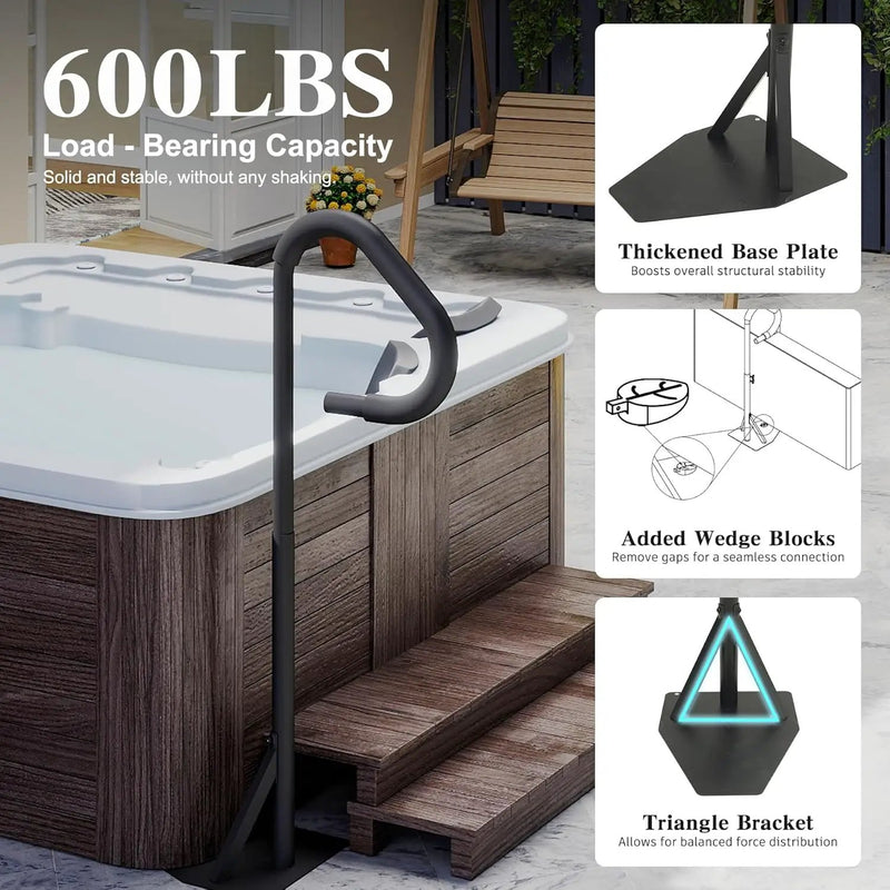 Hot Tub Handrail With Adjustable Height and 360° Swivel by HouseOfZazla