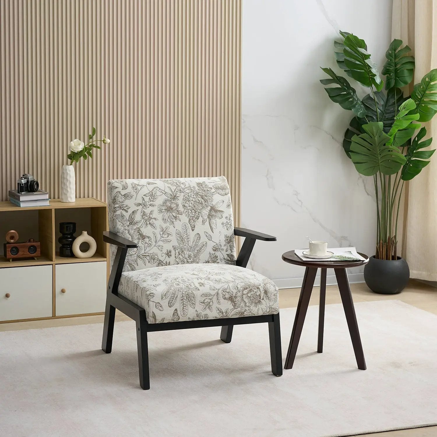Mid-Century Modern Lounge Armchair - Seat Cushion (Beige + Grey) by HouseOfZazla