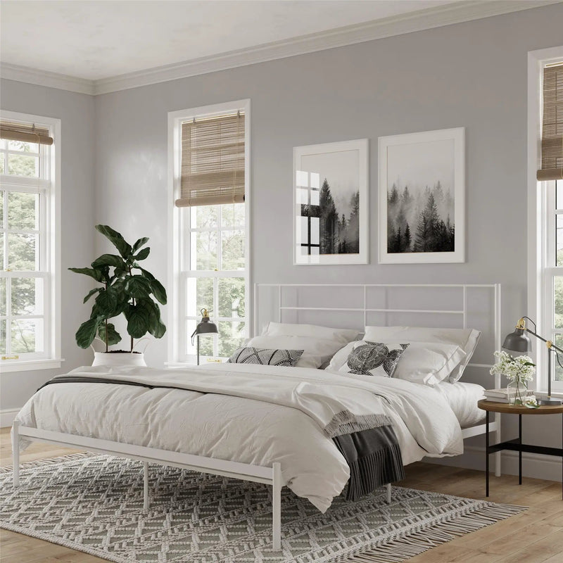 Praxis - King Bed With Simple Headboard - White by Unique Piece Furniture