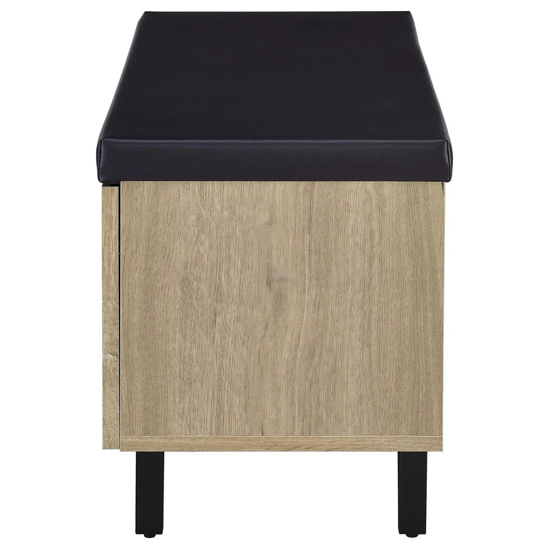 Brixton 2-door Padded Entryway Shoe Storage Bench White Oak by Unique Piece Furniture