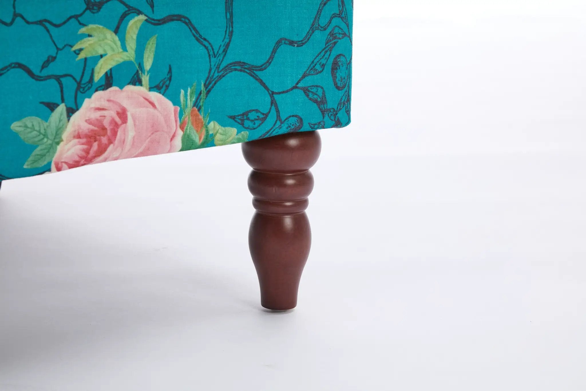 Modern Accent Chair with Retro Wood Legs - Floral by HouseOfZazla