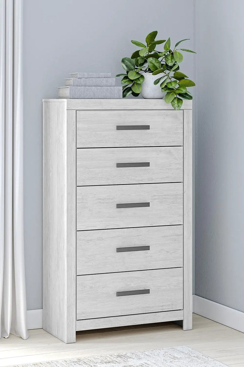 Cayboni - Five Drawer Chest - Whitewash by Unique Piece Furniture