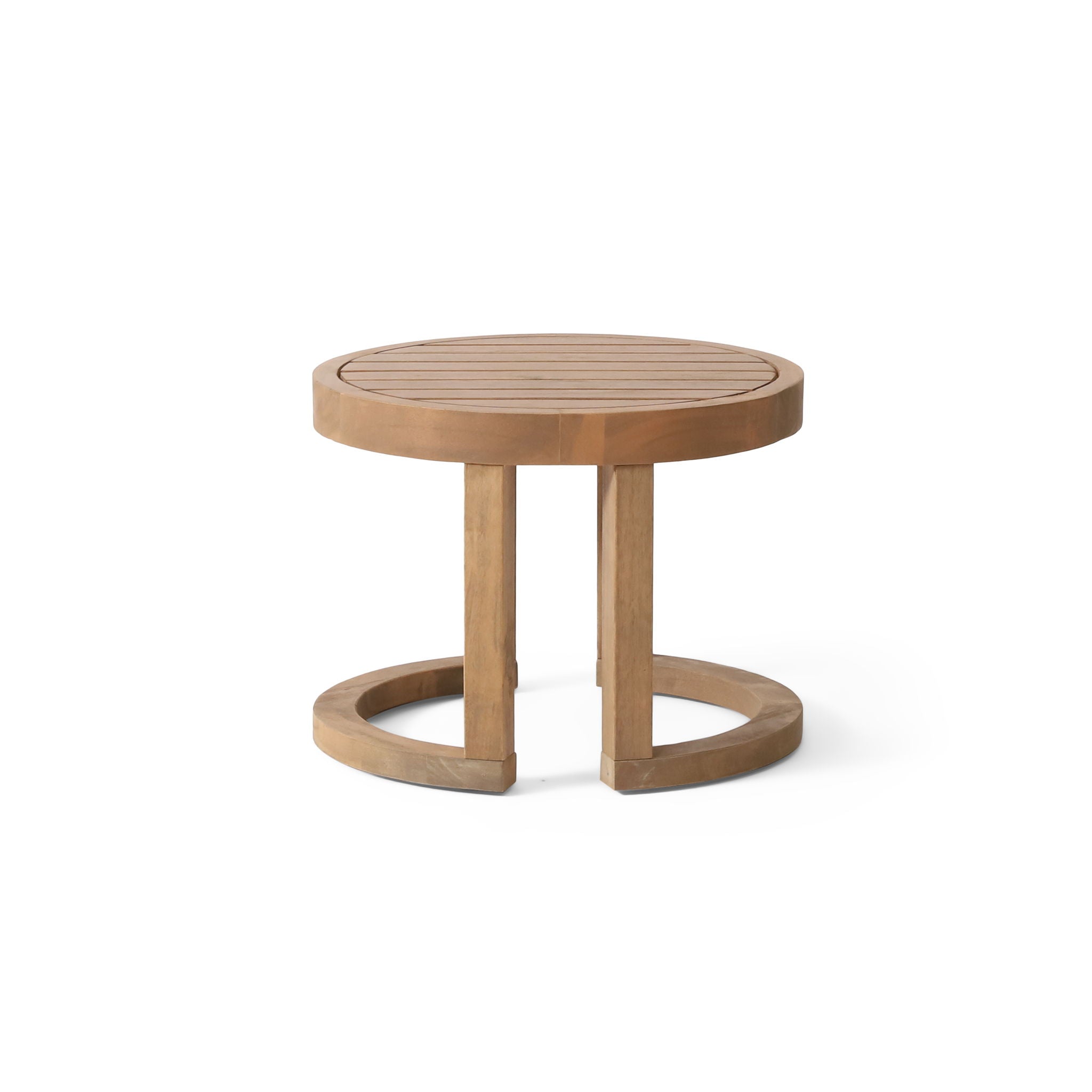 Outdoor Acacia Wood Side Table, Solid Side Table For Patio, Pool, Porch - Brown Wash by HouseOfZazla