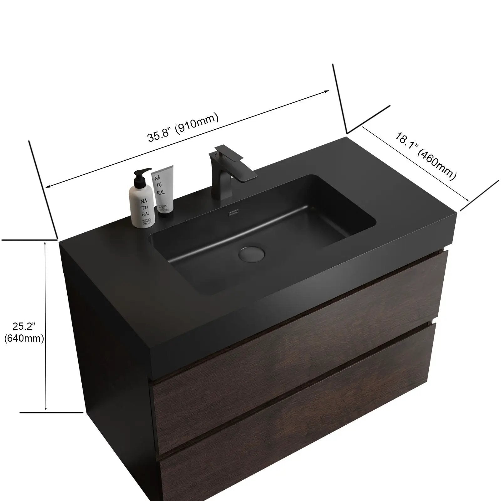 Alice - Bathroom Vanity Wall Mounted With Sink, Large Storage Floating Bathroom Vanity For Modern Bathroom, One-Piece Sink Basin Without Drain And Faucet by Unique Piece Furniture