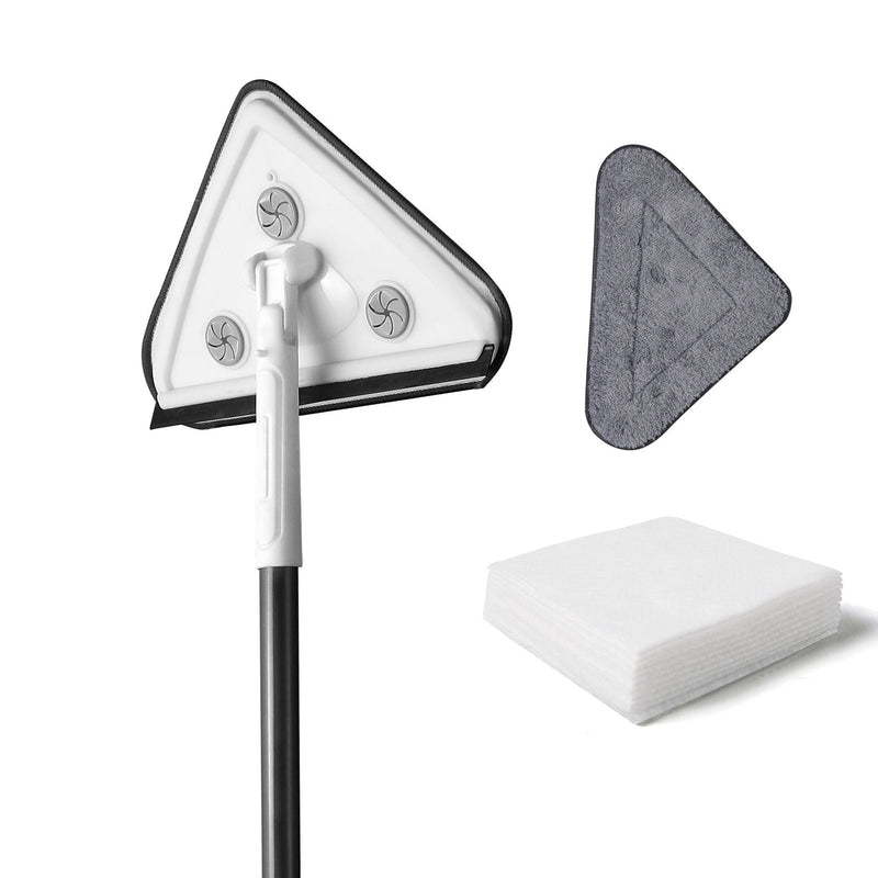 Effortless Wall Cleaning Mop With Disposable Pads, Versatile Triangle Design - White by HouseOfZazla