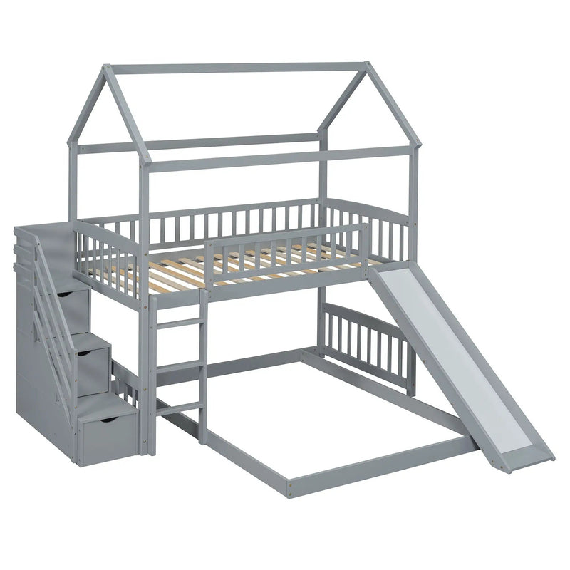 House Bunk Bed With Slide by HouseOfZazla