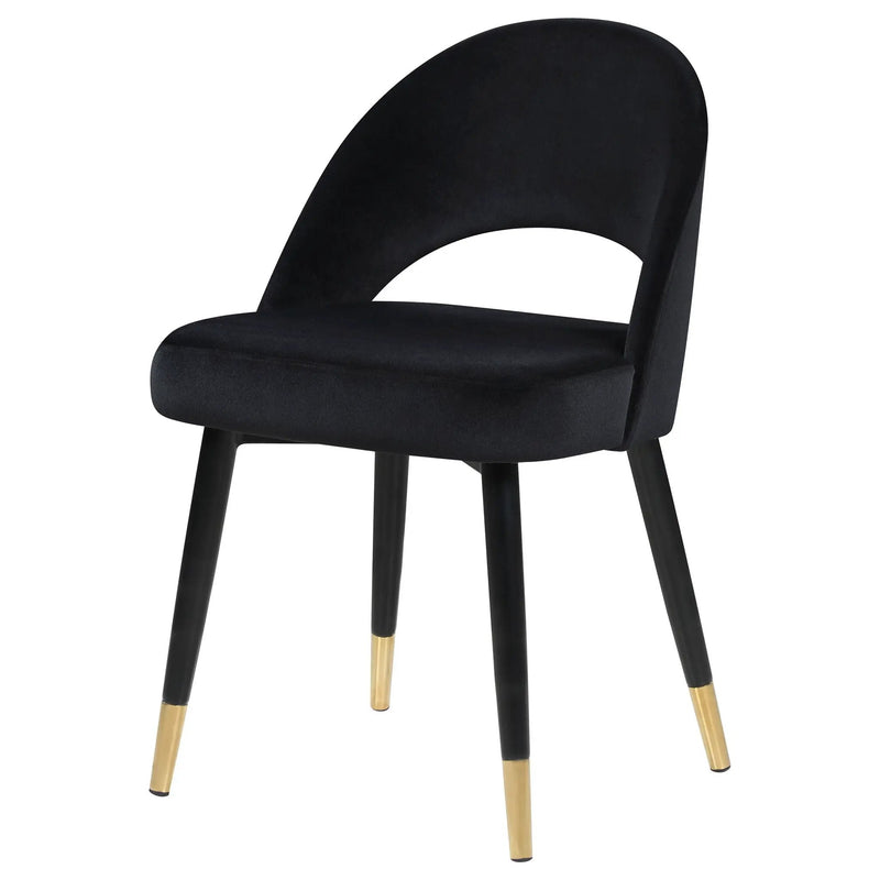 Lindsey Upholstered Dining Side Chair Black (Set of 2) by Unique Piece Furniture