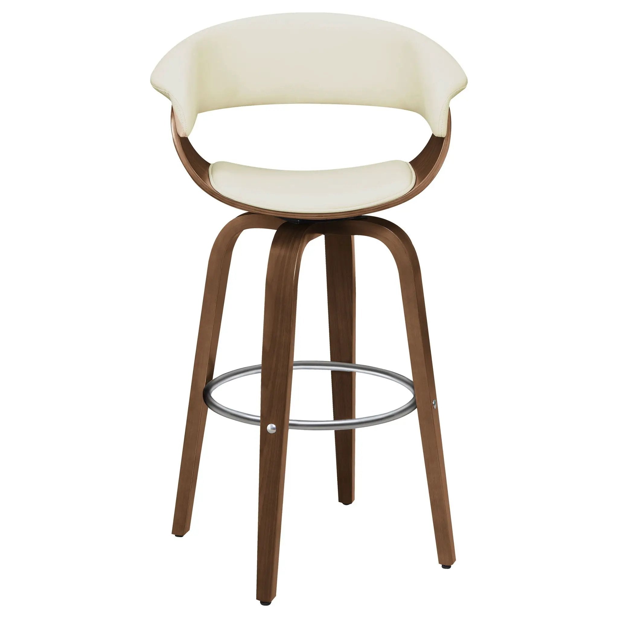 Zion Upholstered Swivel Bar Stool Walnut and Ecru by Unique Piece Furniture