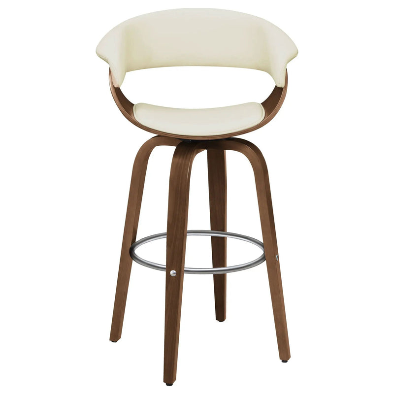 Zion Upholstered Swivel Bar Stool Walnut and Ecru by Unique Piece Furniture