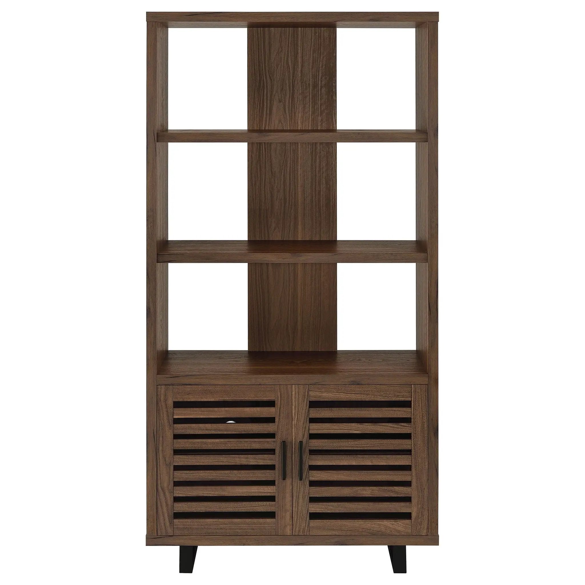Rodger - 3 Shelf Cabinet Bookcase - Walnut